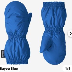 Patagonia bayou blue Puff Mitts size 2T-5T  good used condition.